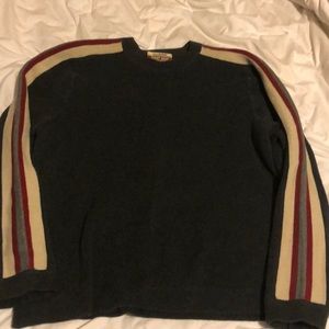 Eddie Bauer sport shop sweater gray with tan/red